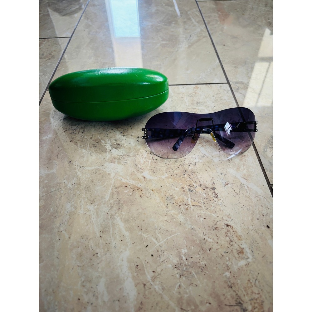 Y2K Kate Spade New York Rimless Shield Sunglasses Purple Gradient Rhinestone